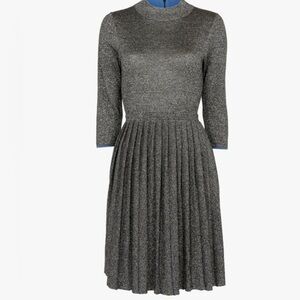 Ted Baker Dress Elegant Gray Pleated Dress